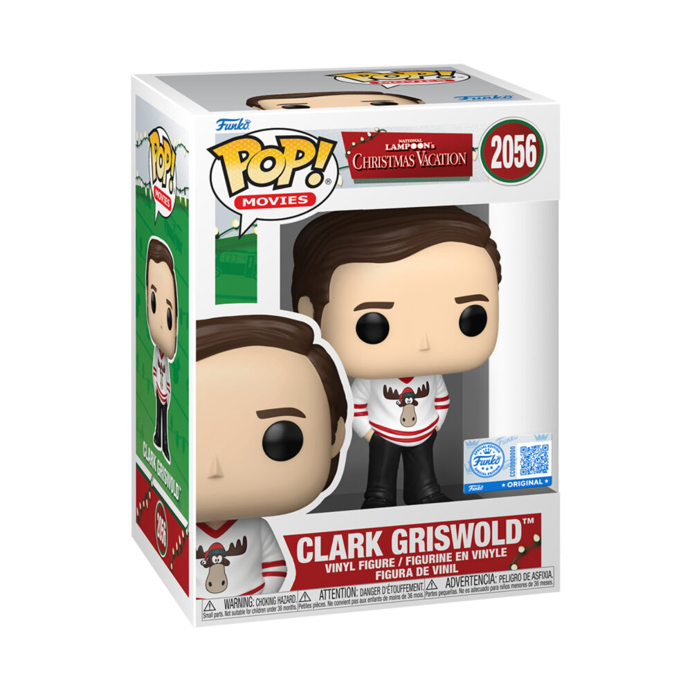 Clark Griswold Hockey Jersey Christmas Vacation Funko Pop #2056 shown in its window display box