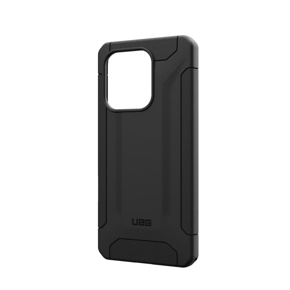 Black HONOR 600 Lite UAG Scout Case shown from an angled rear-left view.