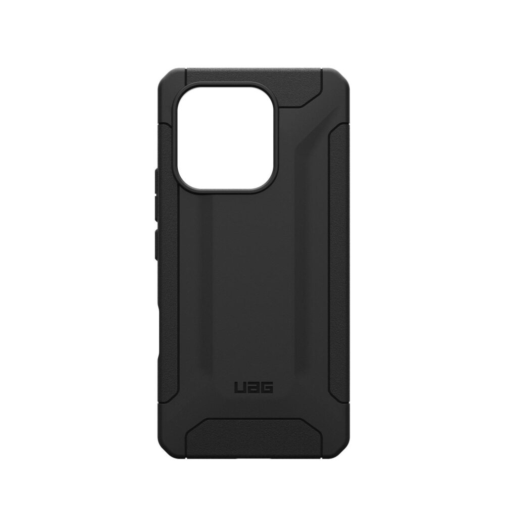 Black HONOR 600 Lite UAG Scout Case shown from the rear with the camera opening and UAG logo visible.