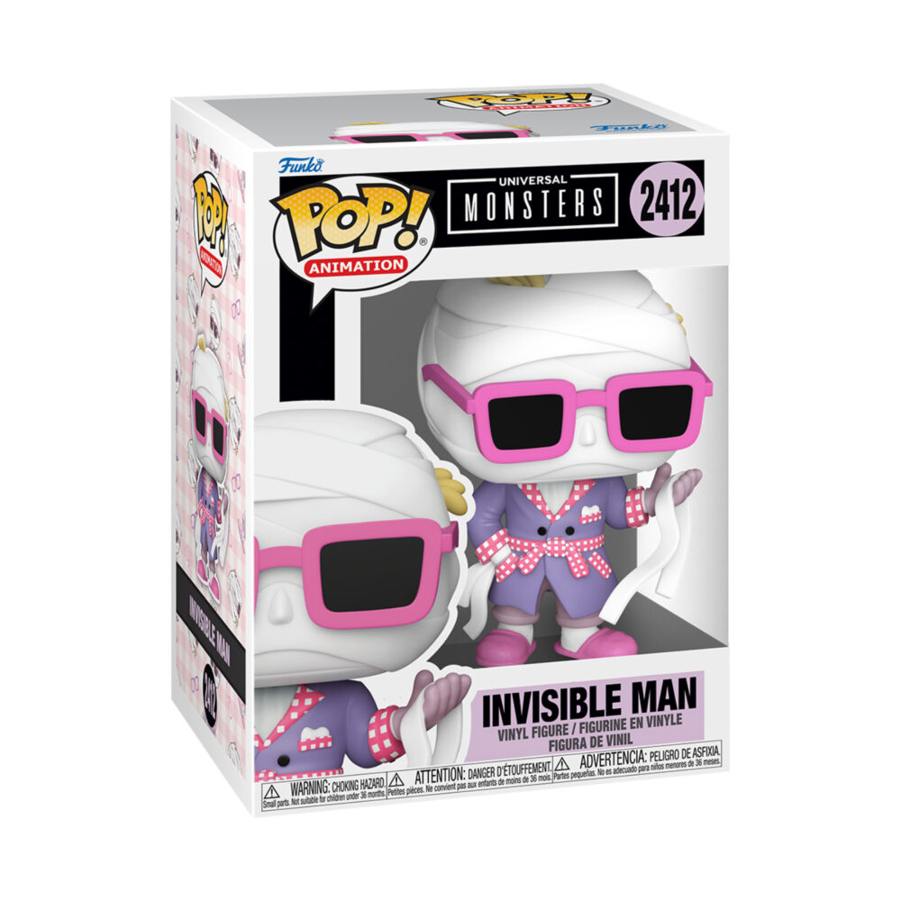 Invisible Man Anime Universal Monsters Funko Pop #2412 standard figure in its Universal Monsters window display box