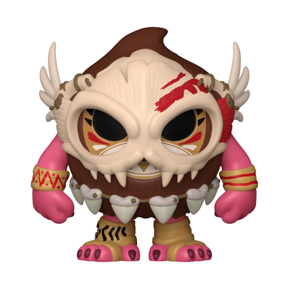 Kotu Disney Moana Funko Pop #1766 unboxed, wearing a cream skull-style mask with horn details, pink arms and tan feet