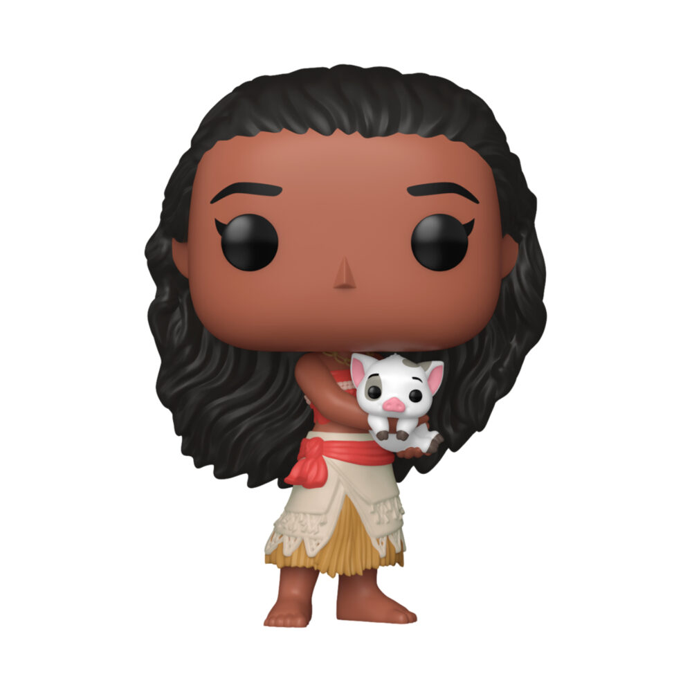 Moana with Pua Disney Moana Funko Pop #1767 shown unboxed with Moana holding Pua in both arms