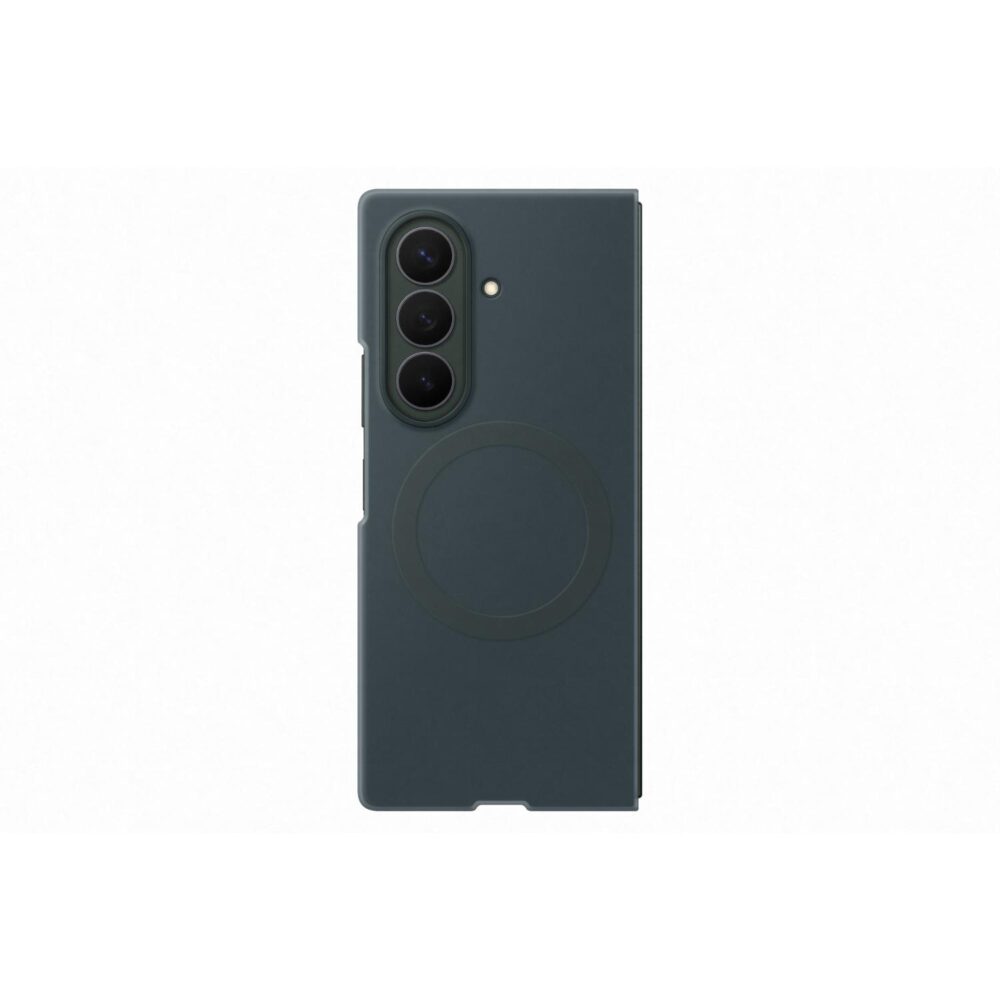 Rear view of the green Samsung Galaxy Z Fold8 Ultra Silicone Magnet Case showing the camera surround and circular magnetic area