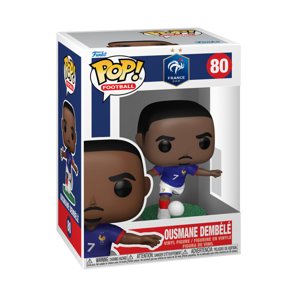 Ousmane Dembélé France FFF Funko Pop Football #80 displayed in its window box packaging