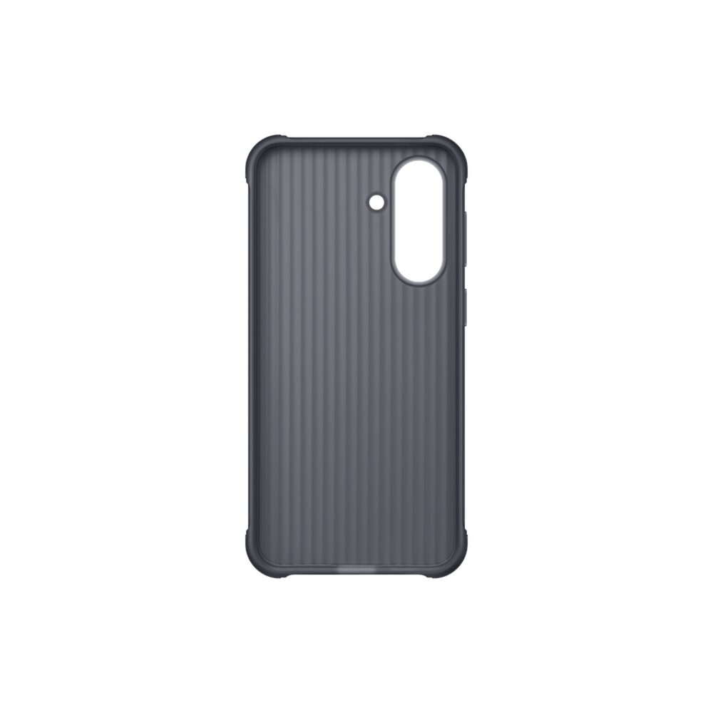 Black Samsung Galaxy A57 5G Rugged Case shown from the inside with the ribbed inner lining and camera cutout.