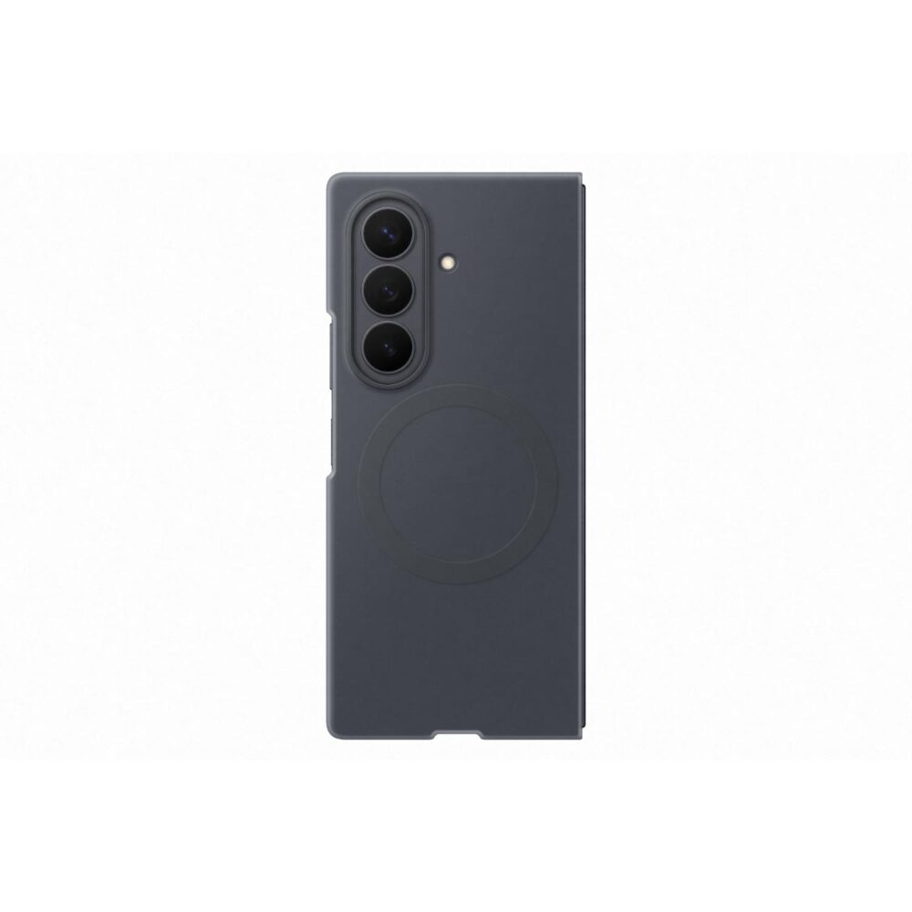 Rear view of the black Samsung Galaxy Z Fold8 Ultra Silicone Magnet Case showing the camera surround and circular magnetic area