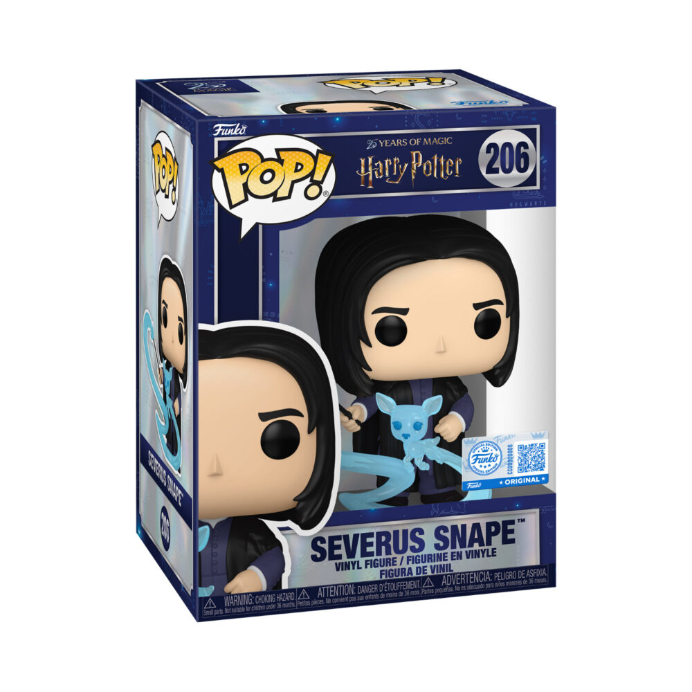 Severus Snape with Patronus (Doe) Funko Pop #206 in its Harry Potter 25 Years of Magic window display box with Special Edition sticker.
