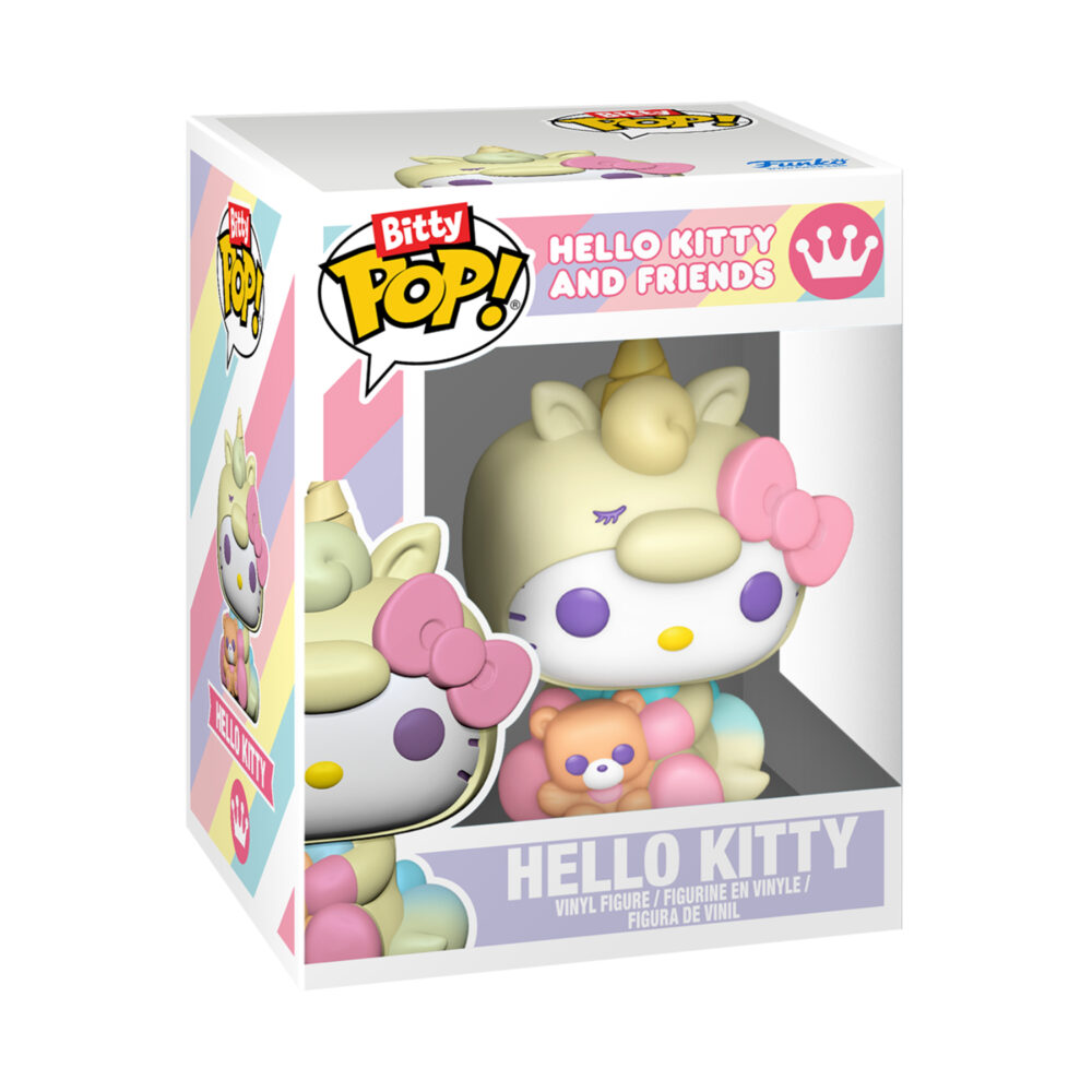 Hello Kitty Funko Bitty Pop mini vinyl figure shown inside its Hello Kitty And Friends display box