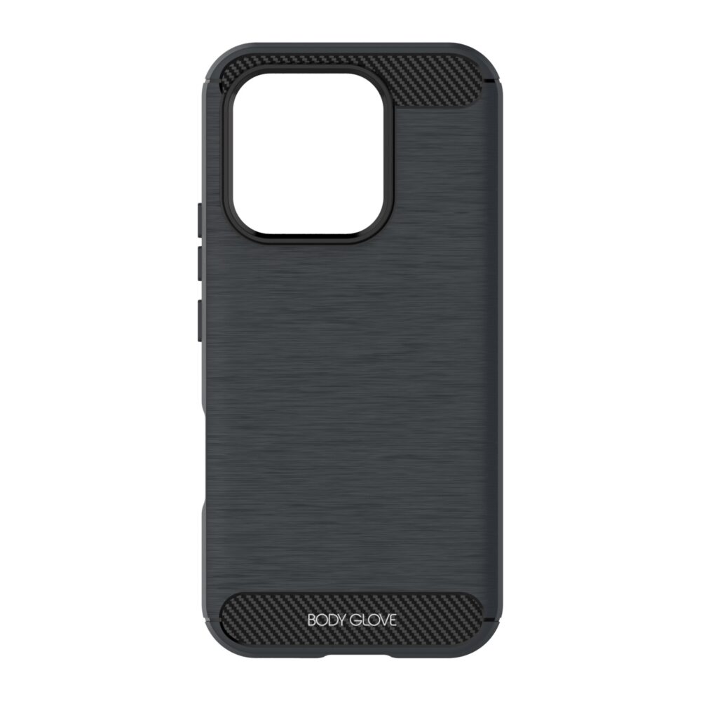 Black Body Glove Impact case for HONOR 600 Lite shown from the rear with its brushed finish and large camera cut-out visible