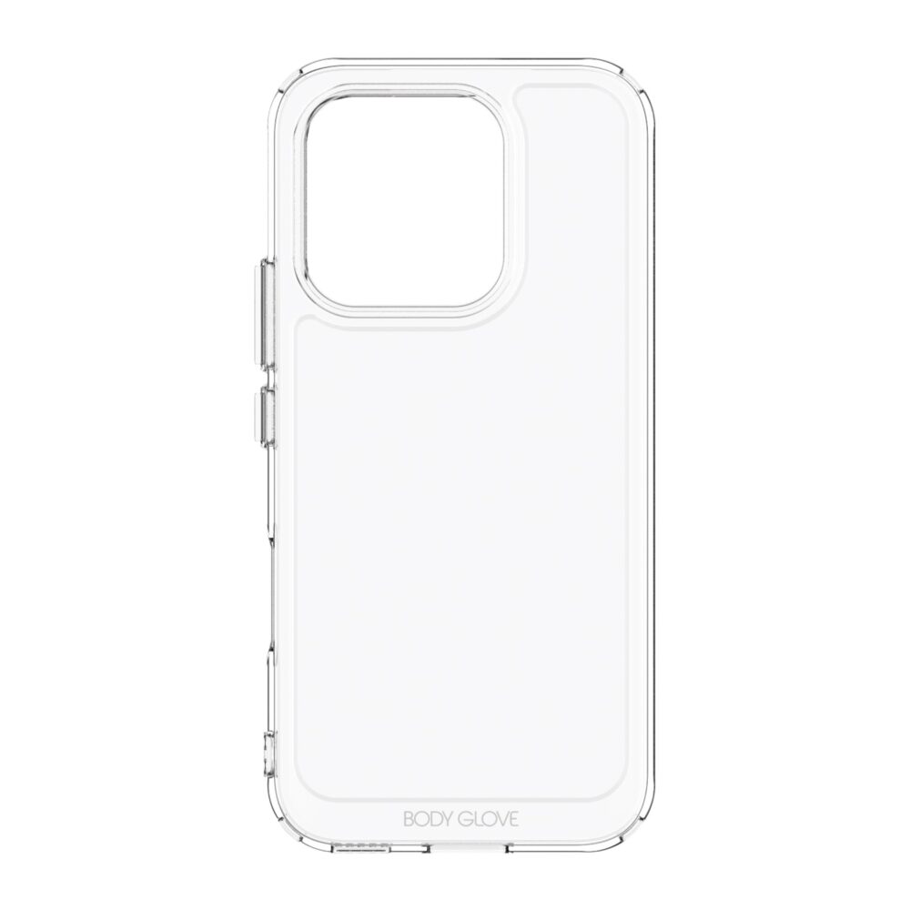Clear Body Glove Lite case for HONOR 600 Lite shown empty from the rear with the camera cutout and button covers visible.