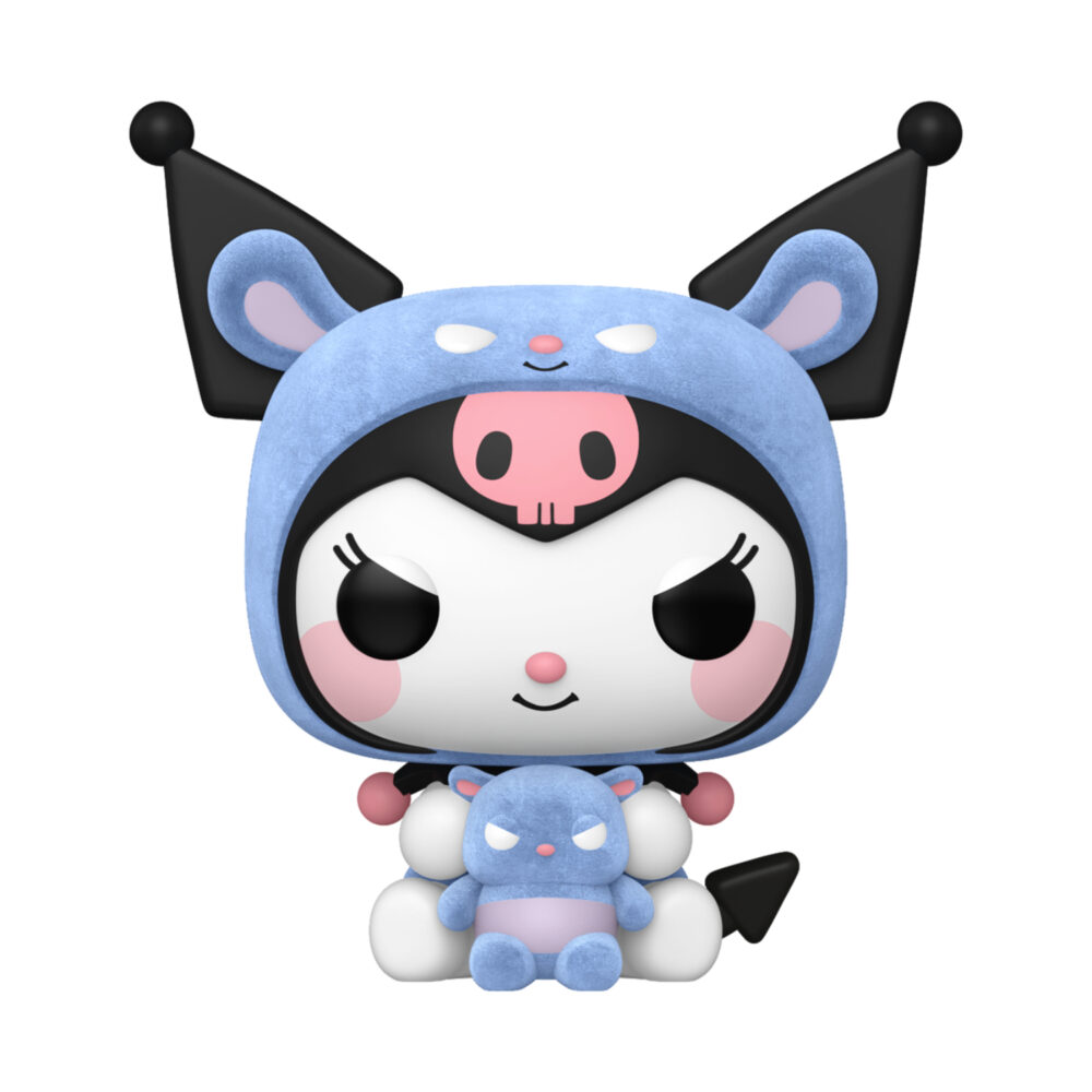 Unboxed flocked Kuromi As Baku Funko Pop #111 shown from the front with Baku.