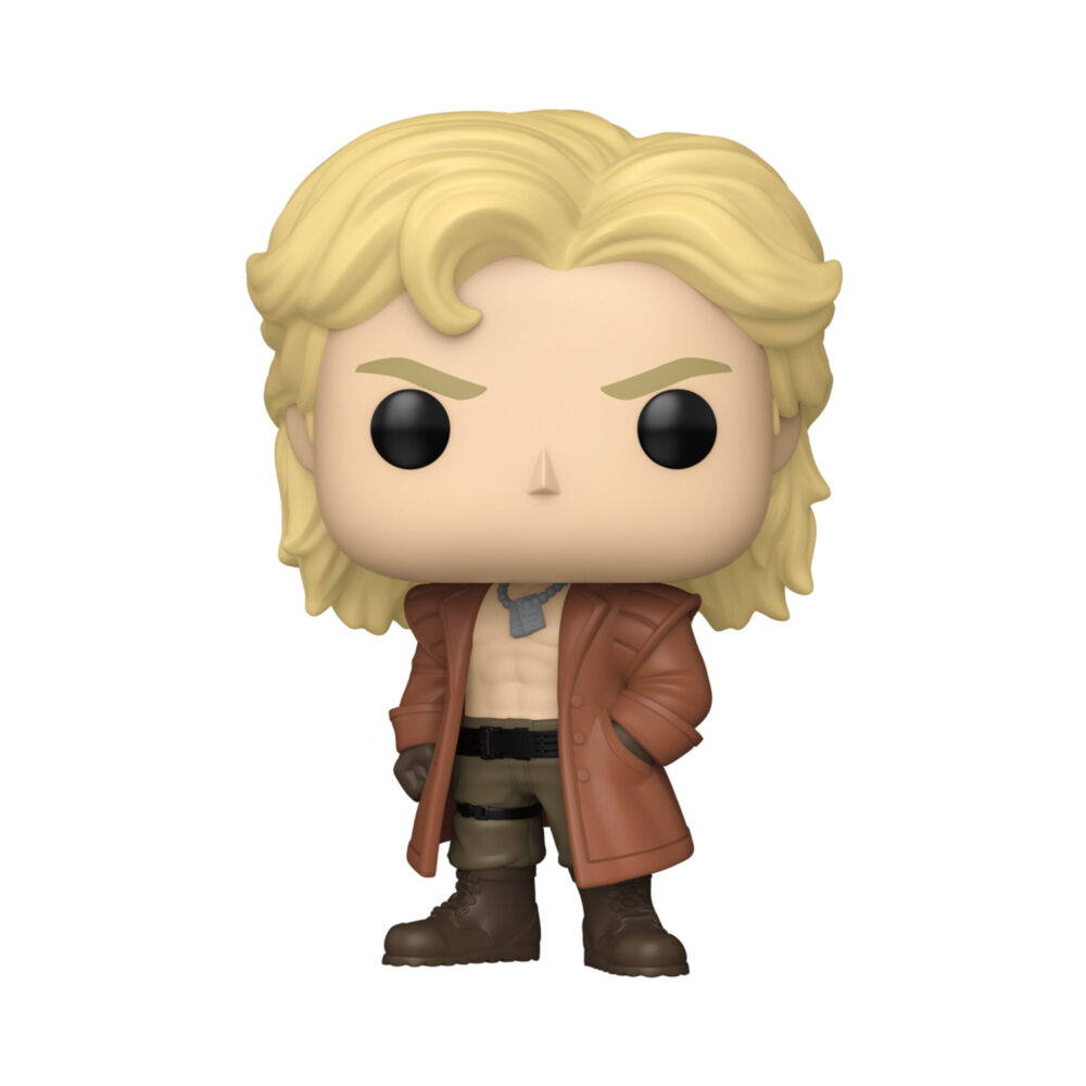 Liquid Snake Metal Gear Solid Funko Pop #1296 unboxed with blond hair, brown coat and boots visible
