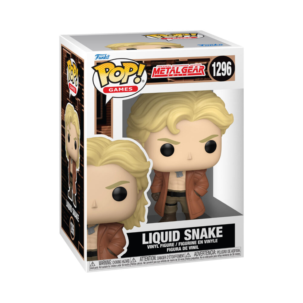 Liquid Snake Metal Gear Solid Funko Pop #1296 shown in its POP Games window display box