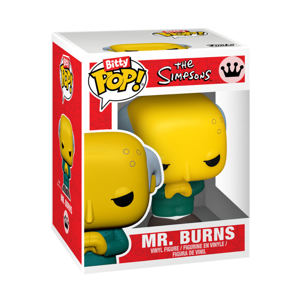 Mr. Burns The Simpsons Funko Bitty Pop! inside its clear acrylic display case
