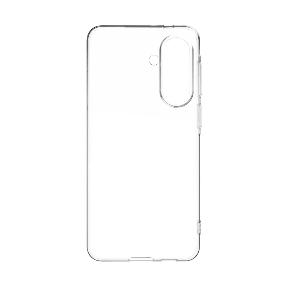 Interior view of the clear ZAGG case for Samsung Galaxy A57 5G showing the transparent back panel, camera opening and side button areas