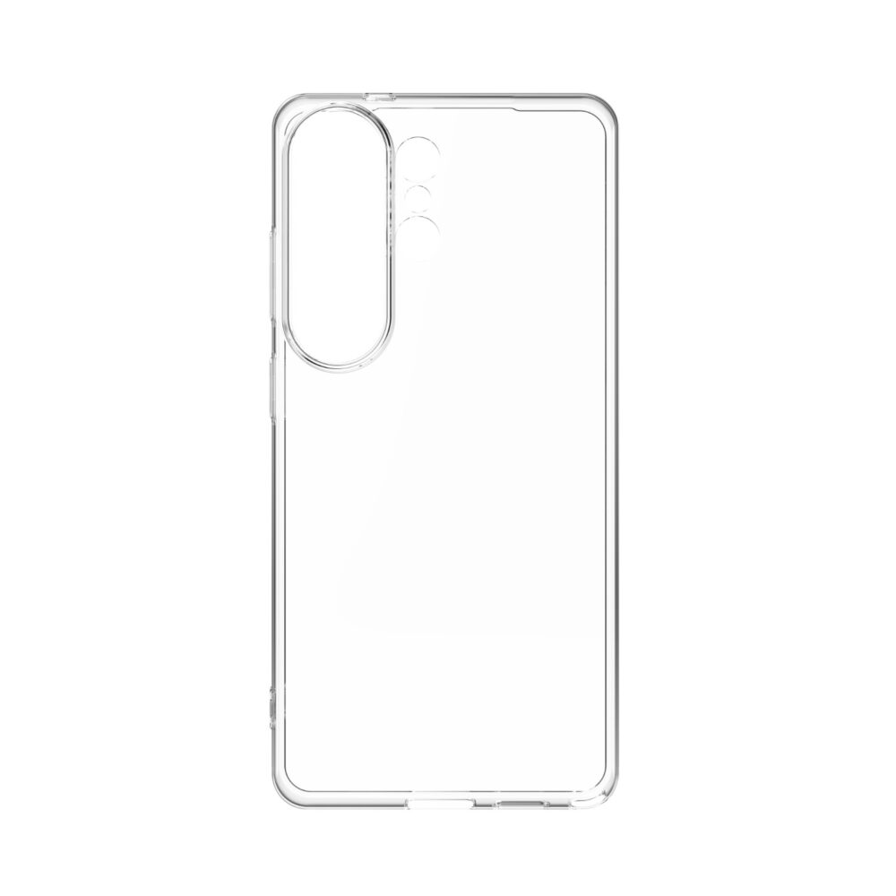 Clear ZAGG case for Samsung Galaxy S26 Ultra shown empty from the rear with the large camera opening visible