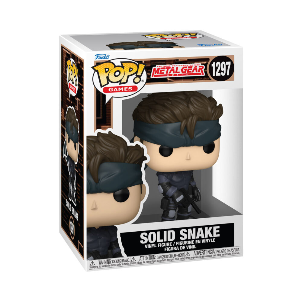 Solid Snake Metal Gear Solid Funko Pop #1297 shown in its POP Games window display box