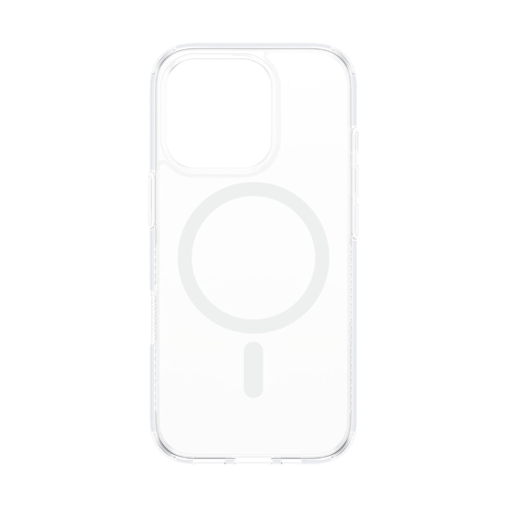 Clear MagSafe-compatible HardCase from the iPhone 16 Pro Max PanzerGlass 4-in-1 bundle, shown from the rear.