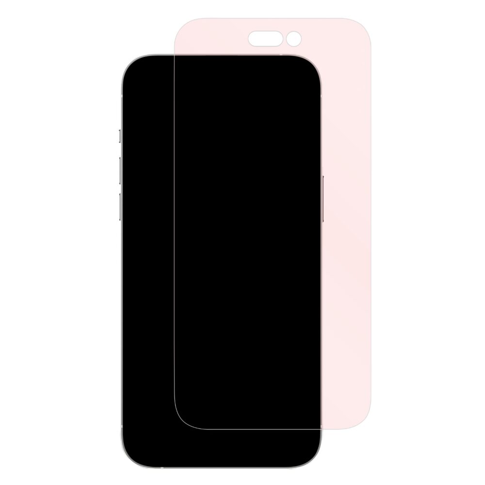 Body Glove Eye Care screen protector shown offset over a black phone front for Apple iPhone 18 Pro, iPhone 17 Pro, iPhone 17 and iPhone 16 Pro