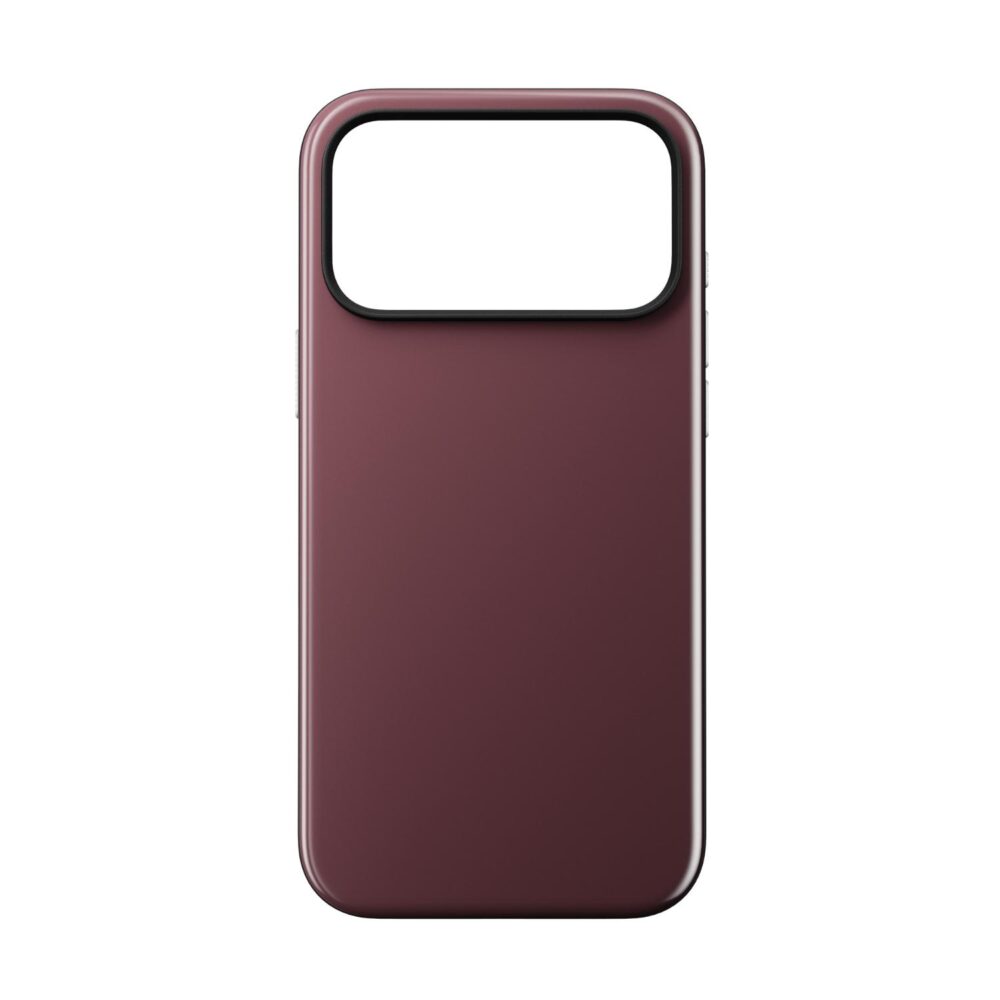 Red Nomad Mag Sports Case for Apple iPhone 18 Pro Max and iPhone 17 Pro Max shown empty from the rear with the large camera cut-out visible.