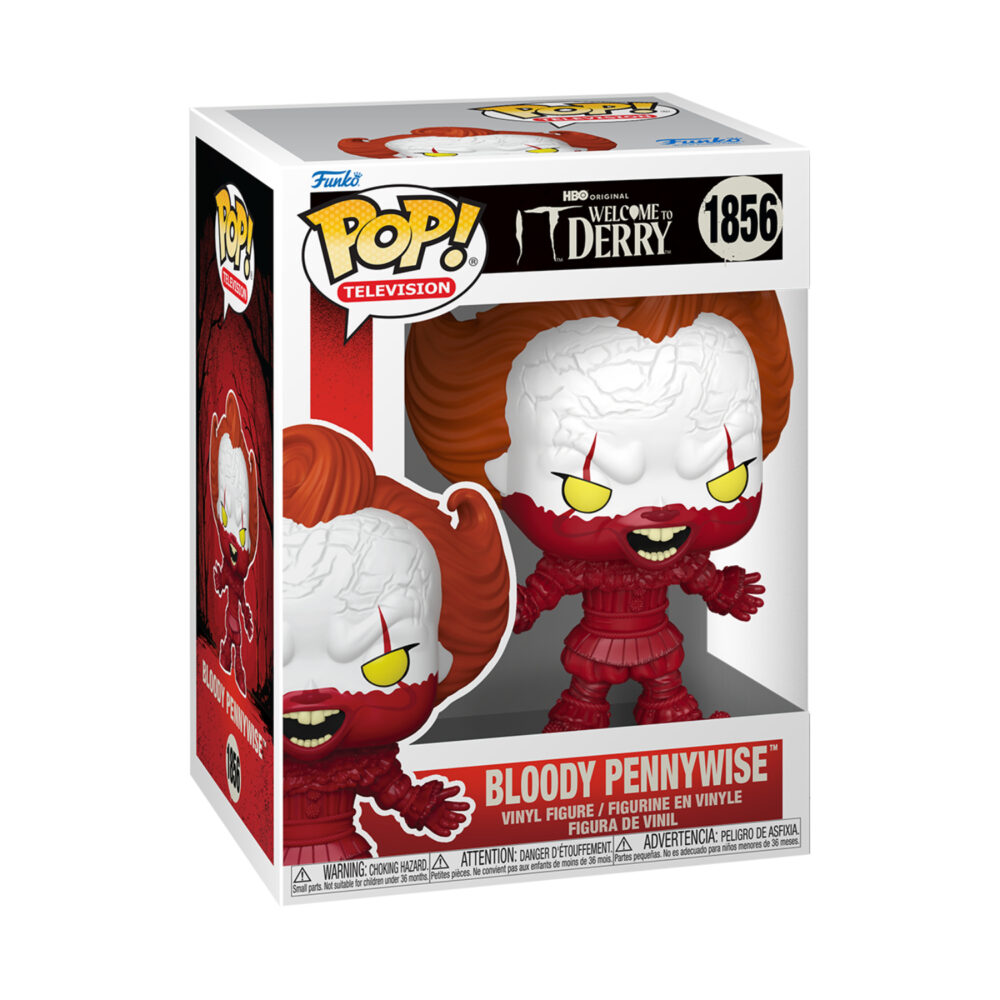 Bloody Periwinkle Funko Pop #1856 shown in its IT: Welcome to Derry window display box.