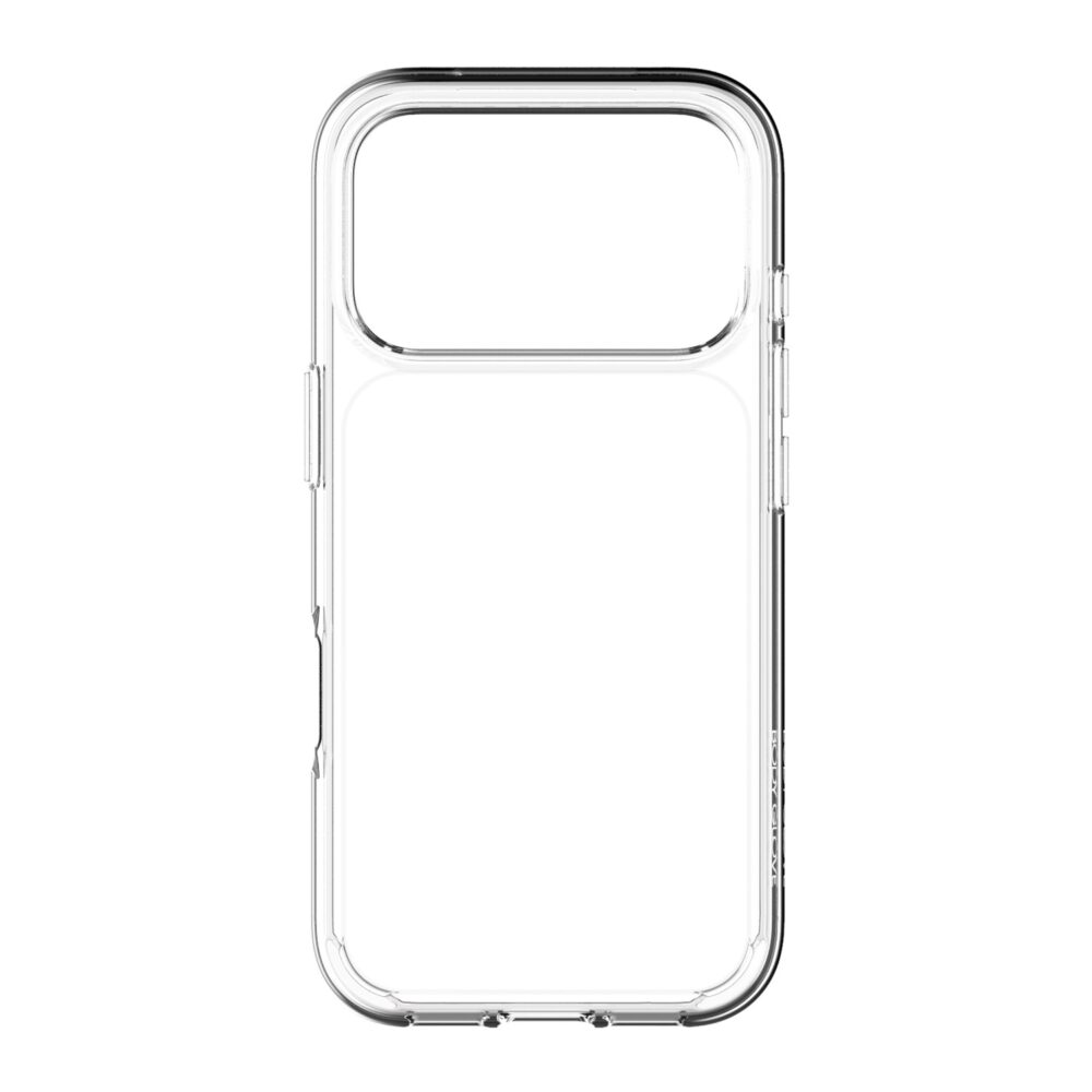 Clear Body Glove Ghost Case for iPhone 18 Pro and 17 Pro shown from the rear with the large camera opening visible