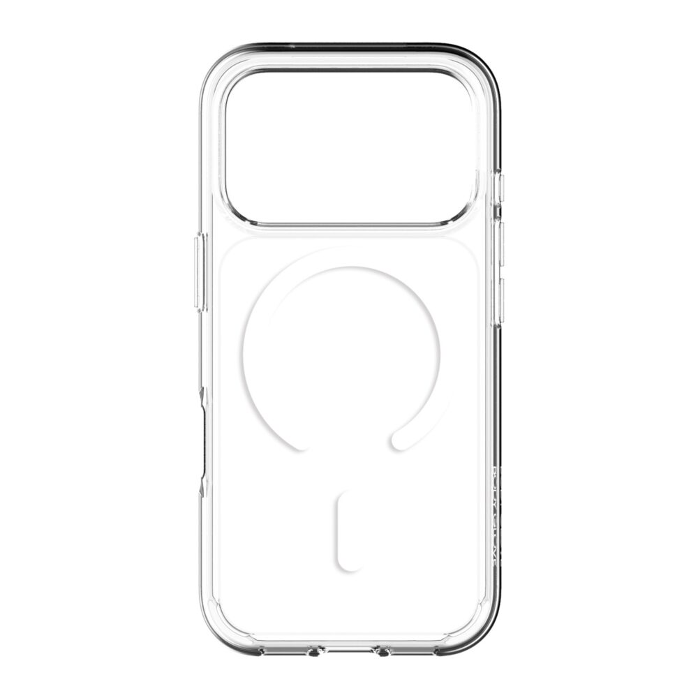 Clear Body Glove Ghost Magnetic Case for iPhone 18 Pro and 17 Pro shown from the rear with the magnetic ring visible