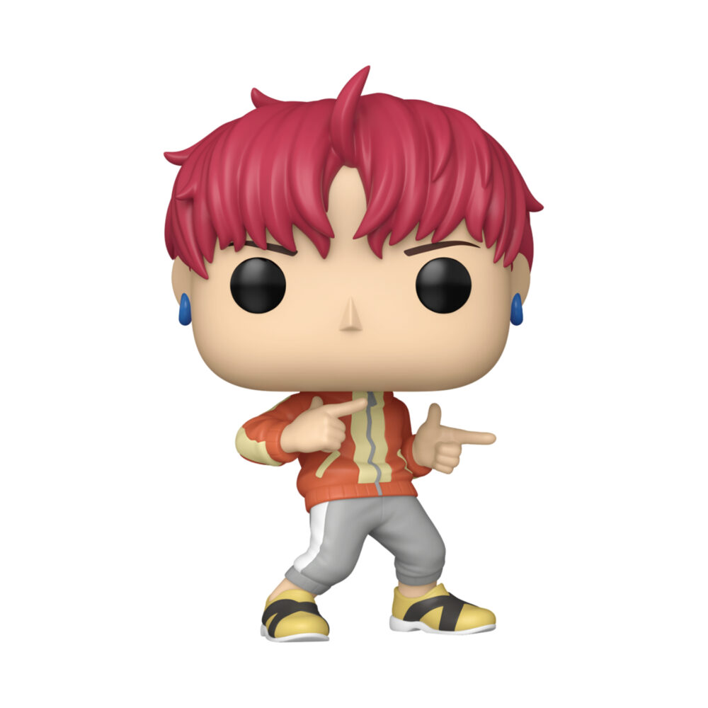 Unboxed Dan Da Dan Jiji Funko Pop figure #2386 with red hair and finger-pointing pose