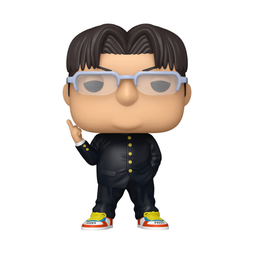 Unboxed Dan Da Dan Kinta Funko Pop figure #2388 wearing glasses and a black school uniform