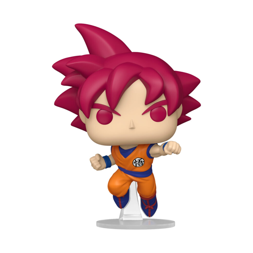 Unboxed Dragon Ball Super Super Saiyan God Goku (Punching) Funko Pop figure #2492 in a flying punch pose