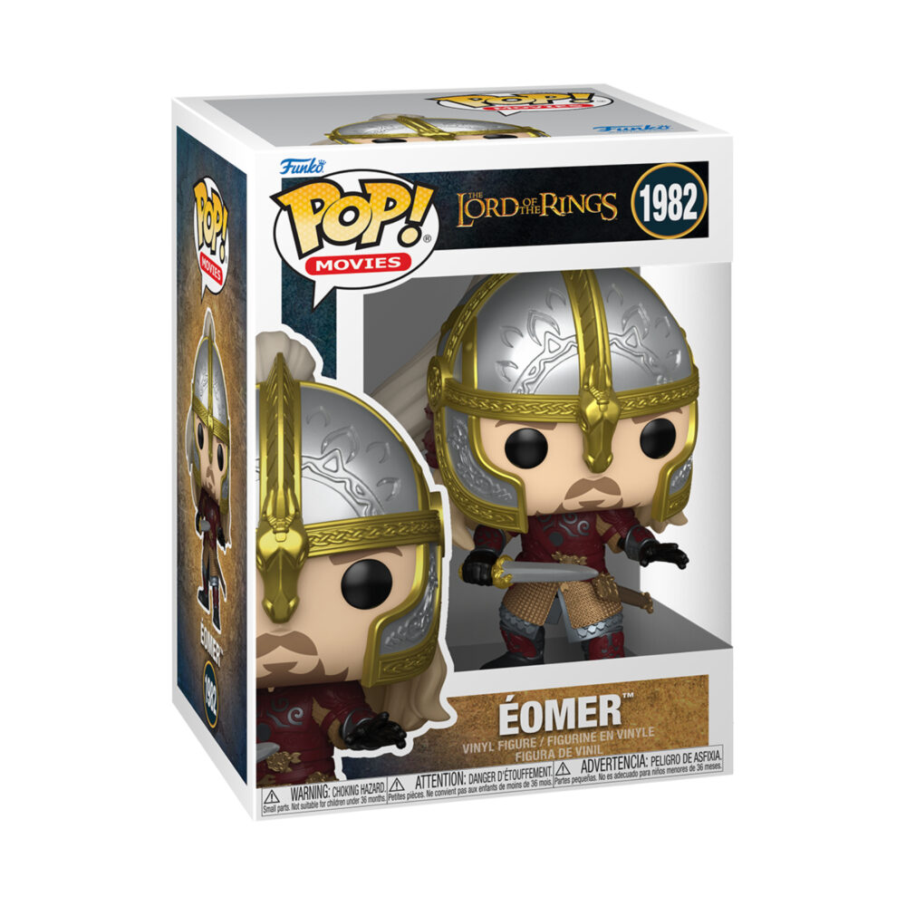 Eomer Funko Pop #1982 shown in its Lord Of The Rings window display box.