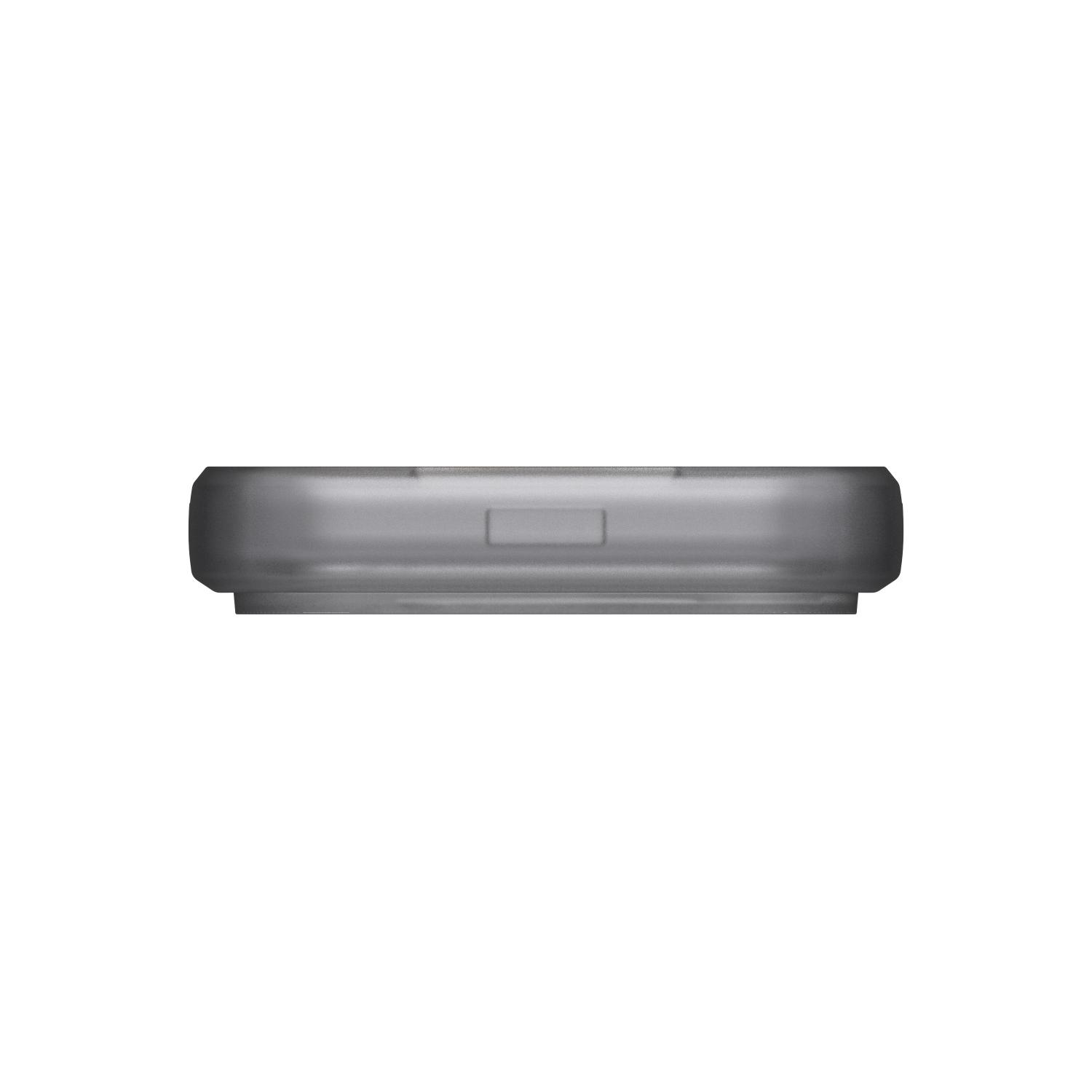Top edge close-up of the Ice UAG Monarch Pro MagSafe case showing the protective bumper profile