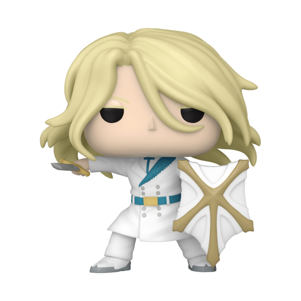 Unboxed Jugram Haschwalth Funko Pop figure #2578 with long blond hair, white uniform and shield