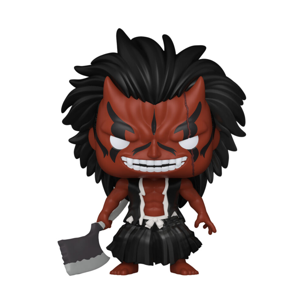Unboxed Kenpachi Zaraki (Bankai) Funko Pop figure #2577 with red skin, black hair and a large blade