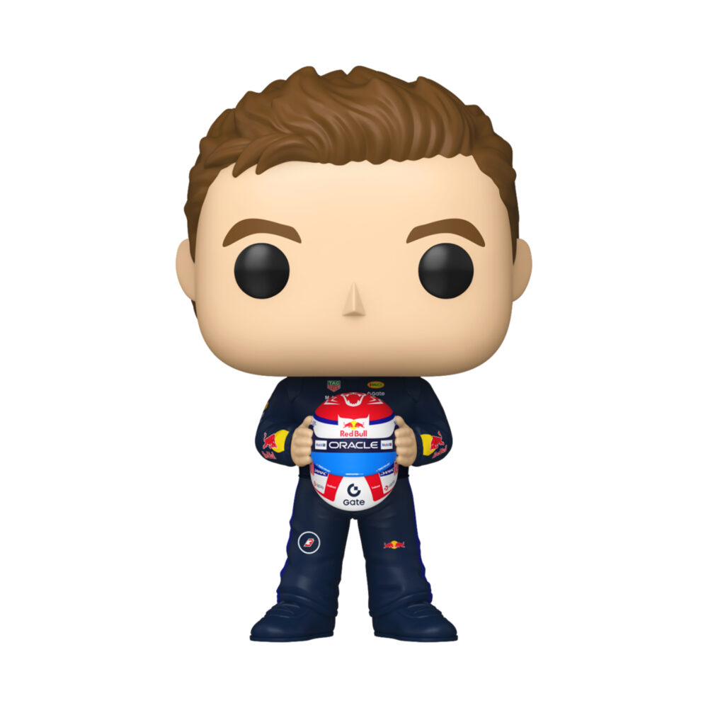 Unboxed Max Verstappen Oracle Red Bull Racing Funko Pop figure #17 holding his racing helmet