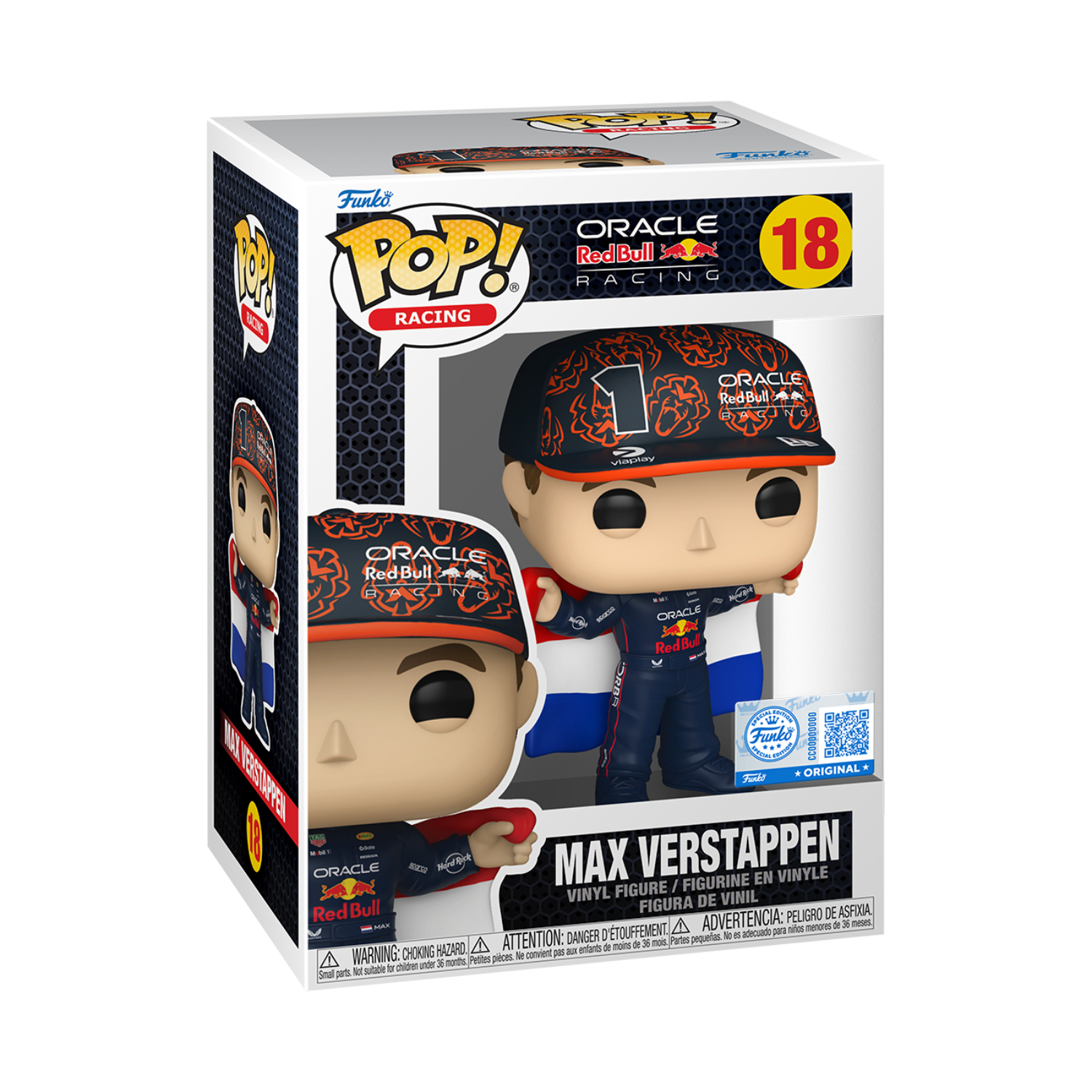 Max Verstappen with Dutch Flag – Oracle Red Bull Racing Funko Pop Figure – Special Edition #18