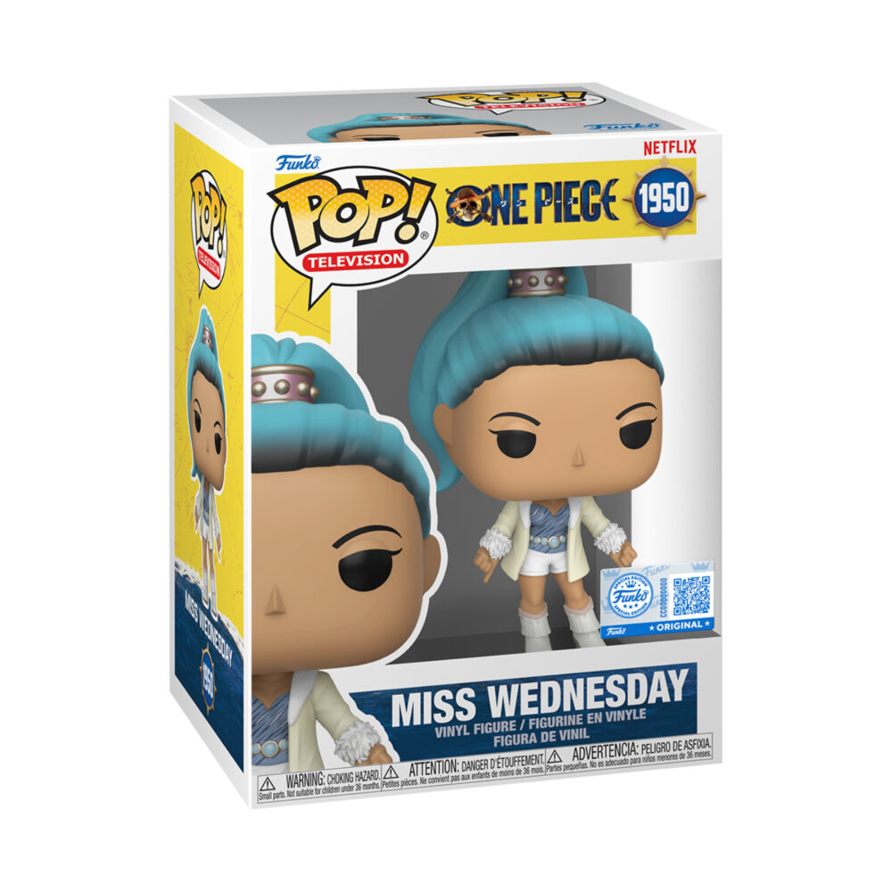 One Piece Miss Wednesday Live Action Funko Pop #1950 shown in its window display box
