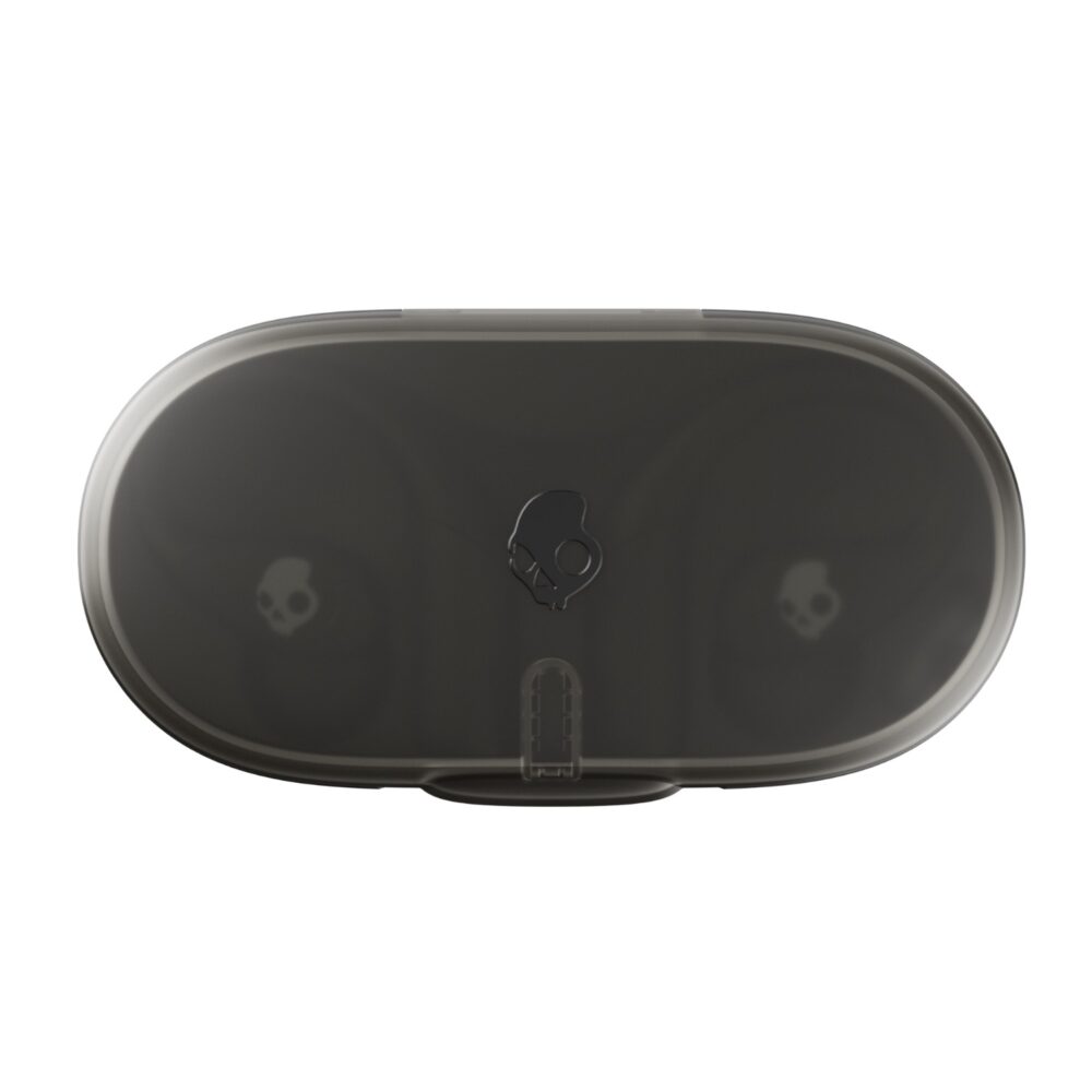 Black Skullcandy Push® 540 charging case shown closed from above with the Skullcandy logo visible