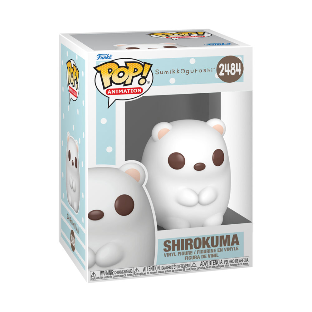 Sumikkogurashi Shirokuma Funko Pop figure #2484 shown in its window display box