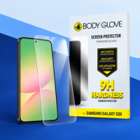 phone-screen-protectors Phone screen protector displayed on a smartphone against a premium geometric background.