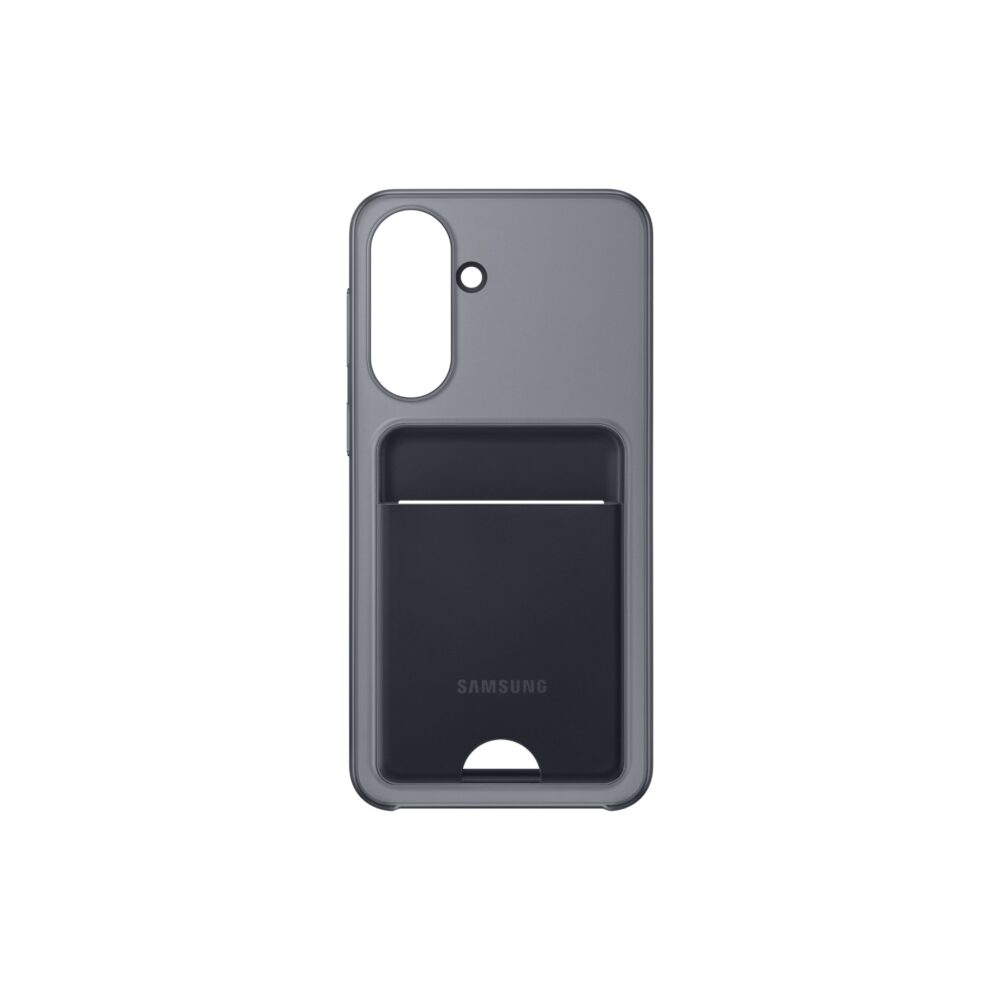 Black Samsung Galaxy A37 5G Official Card Slot Case shown from the rear with the built-in card pocket visible