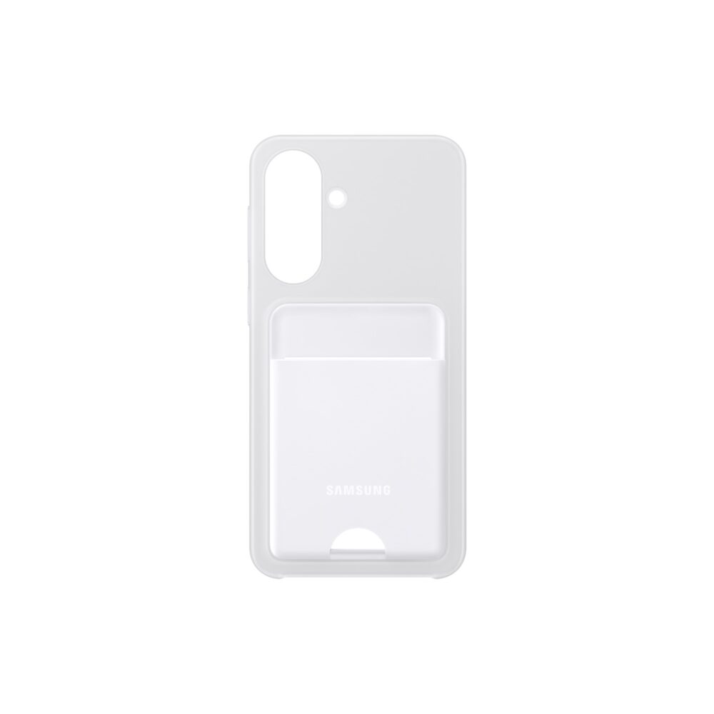 Grey Samsung Galaxy A37 5G Official Card Slot Case shown from the rear with the built-in card pocket visible