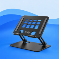 stands Adjustable device stand displayed on a layered blue wave background.