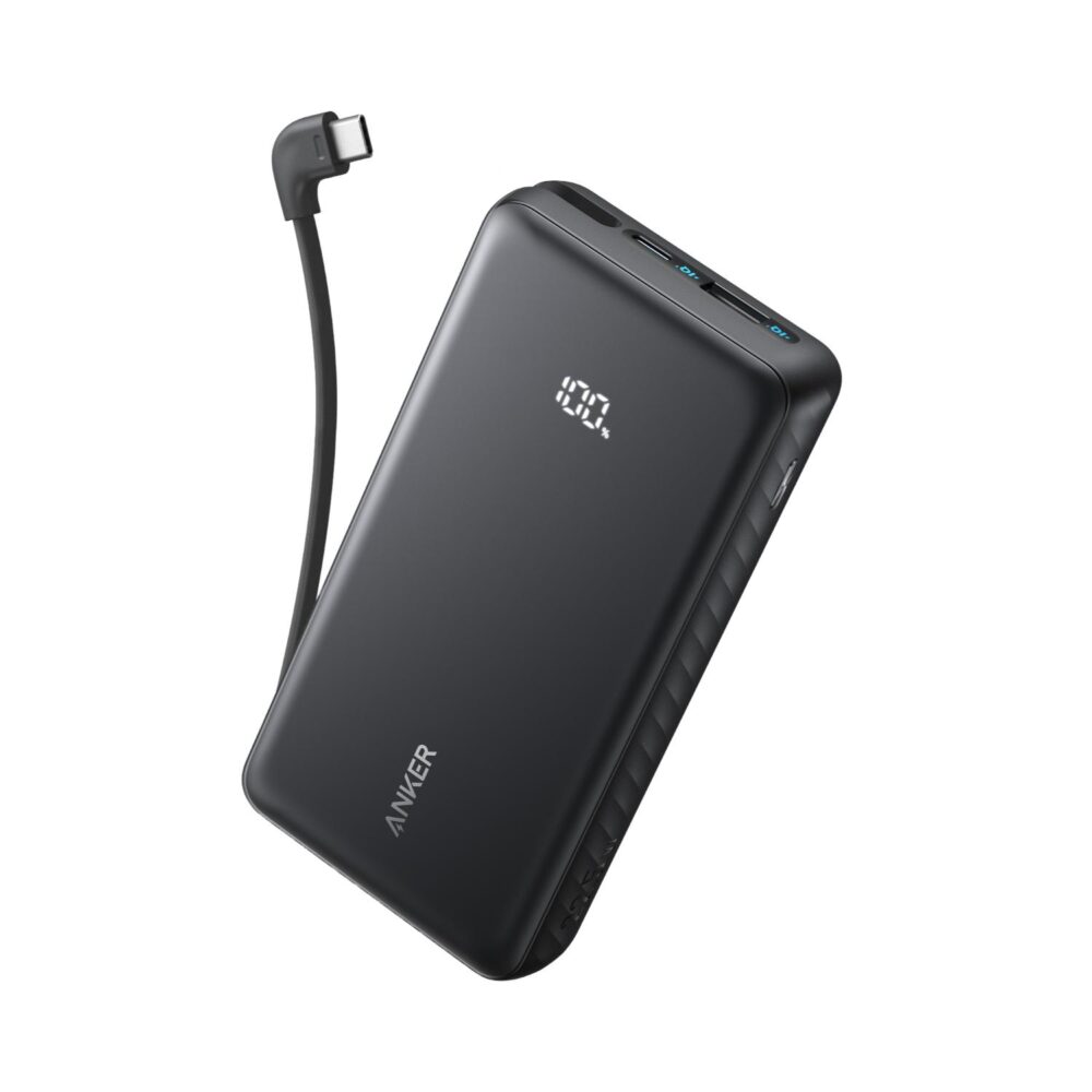 Anker Power Bank 20000mAh 22.5W With Built-In Type-C Cable - Black