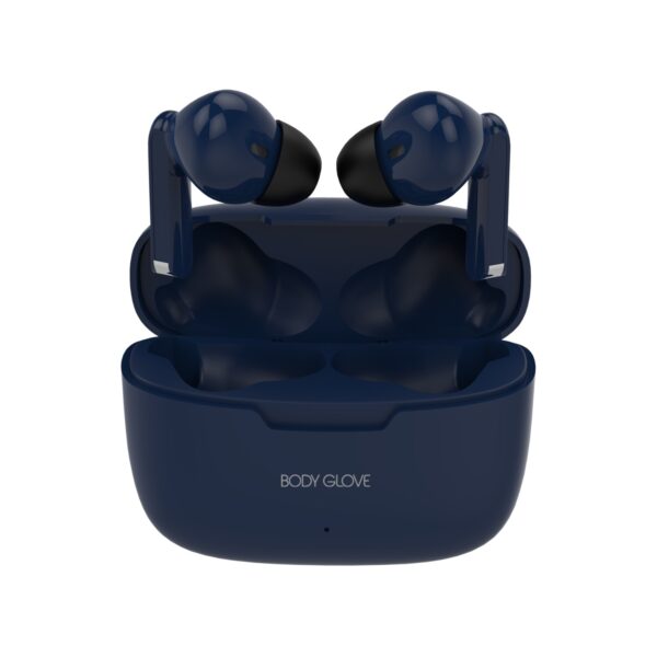 Stay connected with the sleek and stylish Body Glove Essentials TWS Lux Series earbuds, now in blue.