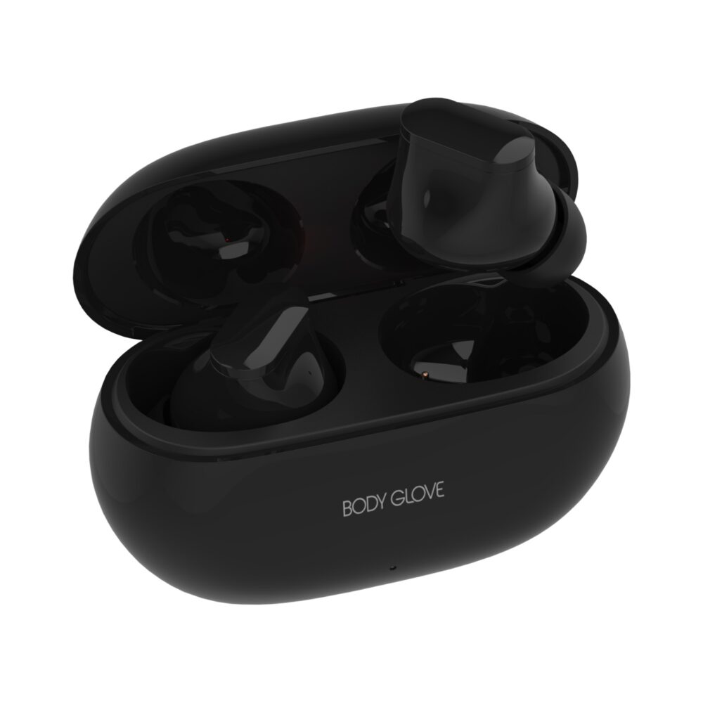 Elevate your music listening experience with the black Body Glove Essentials TWS Pro Series Wireless Earbuds, perfect for on-the-go entertainment.