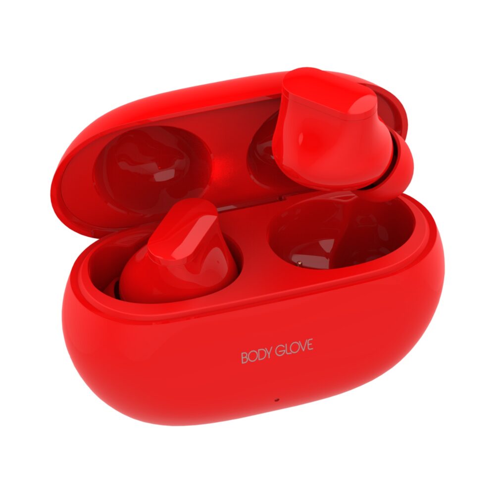 Elevate your music listening experience with the red Body Glove Essentials TWS Pro Series Wireless Earbuds, perfect for on-the-go entertainment.