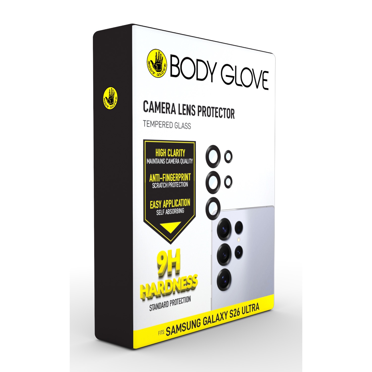 Samsung Galaxy S26 Ultra Body Glove Tempered Glass Camera Screen Protector – Black Border - Image 4