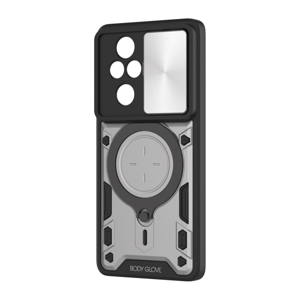 First angled view of the Body Glove Defender case for HONOR 200 Pro in silver