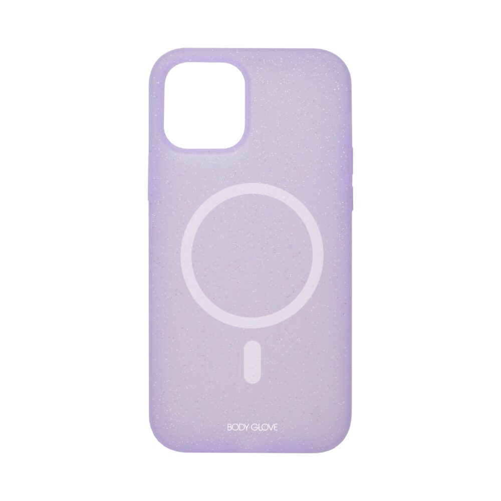 Body Glove Magnetic Glitter Silicone Cell Phone Case for the Apple iPhone 14 Plus Lilac